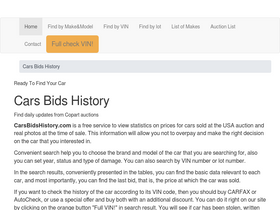 'carsbidshistory.com' screenshot