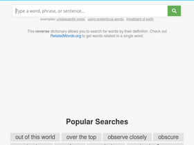 'reversedictionary.org' screenshot