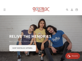 nostalgicbrandapparel.com homepage screenshot