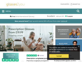 'glasses2you.co.uk' screenshot