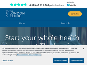 'thelondonclinic.co.uk' screenshot