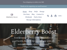 elderberryboost.com homepage screenshot