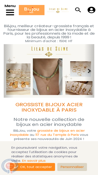 Bi&Jou - Grossiste Bijoux Acier Paris
