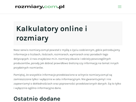 'rozmiary.com.pl' screenshot