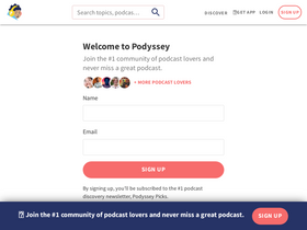 'podyssey.fm' screenshot