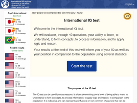 'international-iq-test.com' screenshot