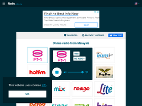 'radioonline.my' screenshot