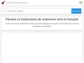 'lyricsfrance.com' screenshot