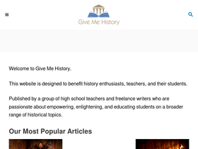 'givemehistory.com' screenshot