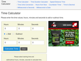 'timecalculator.net' screenshot