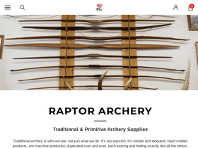 Raptor Archery homepage screenshot