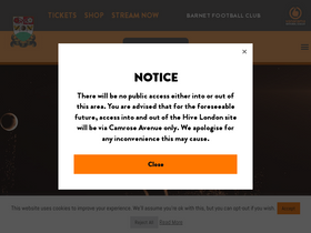 'barnetfc.com' screenshot