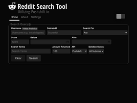 'redditsearchtool.com' screenshot