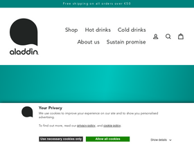 aladdin-sustain.com homepage screenshot