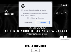 Gym Nutrition homepage screenshot