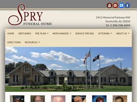 'spryfuneralhomes.com' screenshot