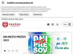 'presov.sk' screenshot