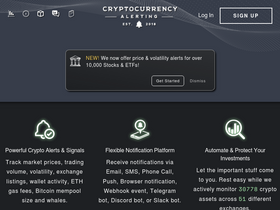 'cryptocurrencyalerting.com' screenshot