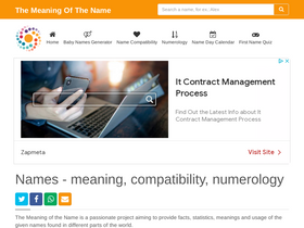 'themeaningofthename.com' screenshot