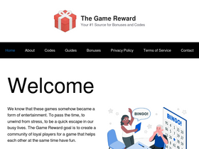 'thegamereward.com' screenshot
