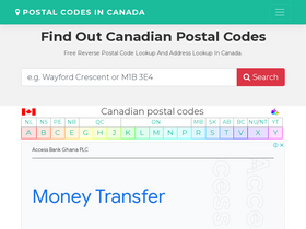 'postalcodesincanada.com' screenshot