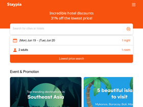 'staypia.com' screenshot