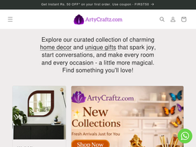 ArtyCraftz homepage screenshot