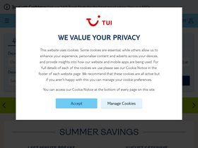 'tuiholidays.ie' screenshot