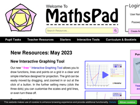 'mathspad.co.uk' screenshot