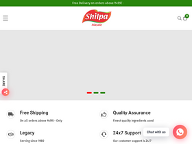 shilpafoods.com homepage screenshot