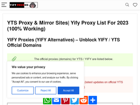 'yifyproxies.com' screenshot