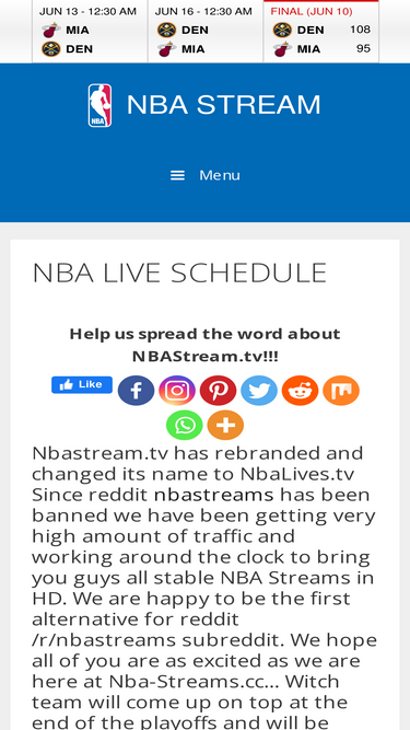 nba-stream.com Traffic Analytics, Ranking Stats & Tech Stack