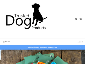 Trusted Dog Products homepage screenshot
