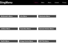 'singmenu.com' screenshot