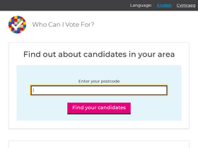 'whocanivotefor.co.uk' screenshot