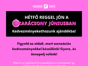 'fashiondays.hu' screenshot