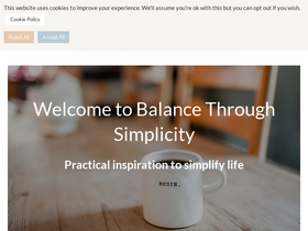'balancethroughsimplicity.com' screenshot