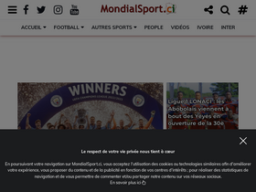 'mondialsport.ci' screenshot