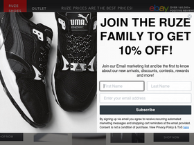 'ruzeshoes.com' screenshot