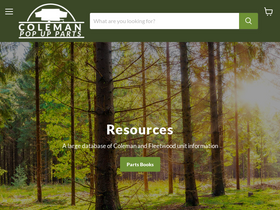 'colemanpopupparts.com' screenshot