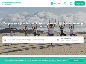 'bookyogateachertraining.com' screenshot