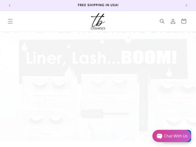 tbcosmeticsofficial.com homepage screenshot