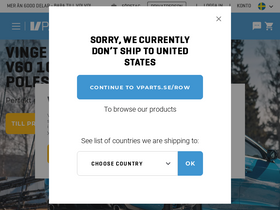 'vparts.se' screenshot