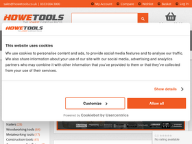 'howetools.co.uk' screenshot