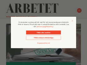 'arbetet.se' screenshot