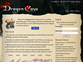 'dragcave.net' screenshot