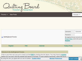 'quiltingboard.com' screenshot