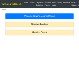 'mcqfinder.com' screenshot