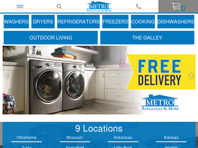 'metroappliancesandmore.com' screenshot