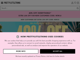 'prettylittlething.ie' screenshot